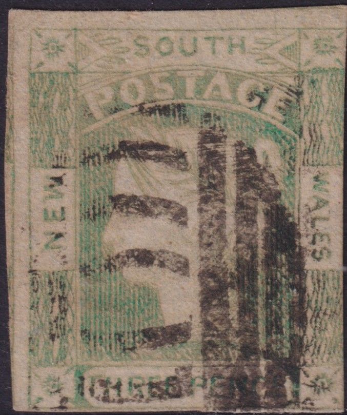 New South Wales 1852 3d Dull Yellow-Green