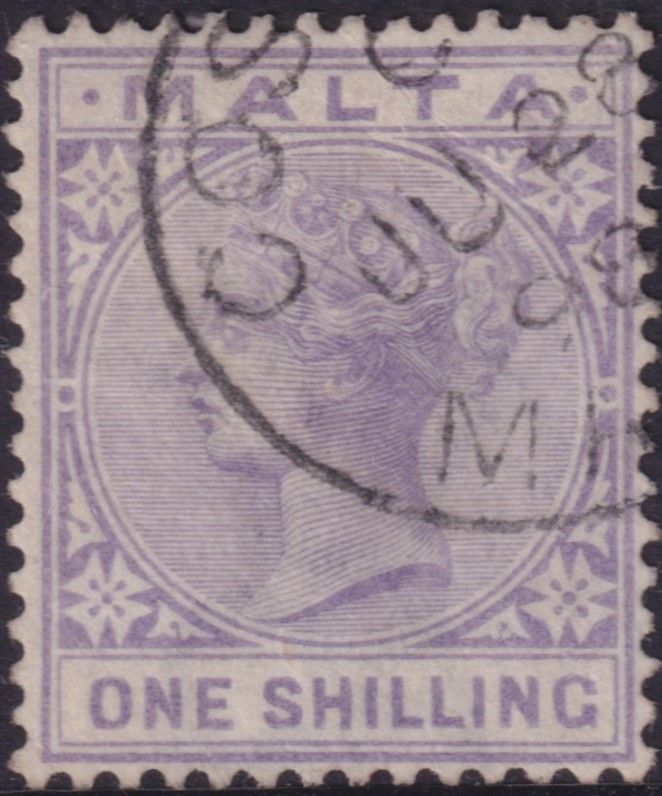 Malta 1890 1/- Pale Violet