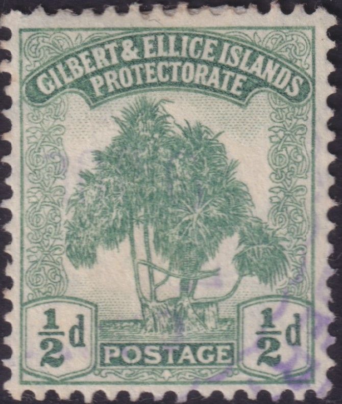 Gilbert &amp; Ellice Islands 1911 ½d Pandanus Pine