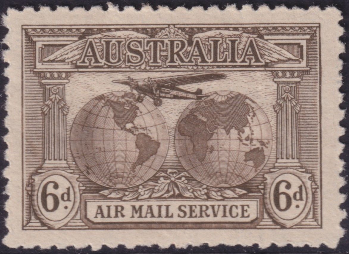 Australia 1931 6d Sepia Air Mail Service