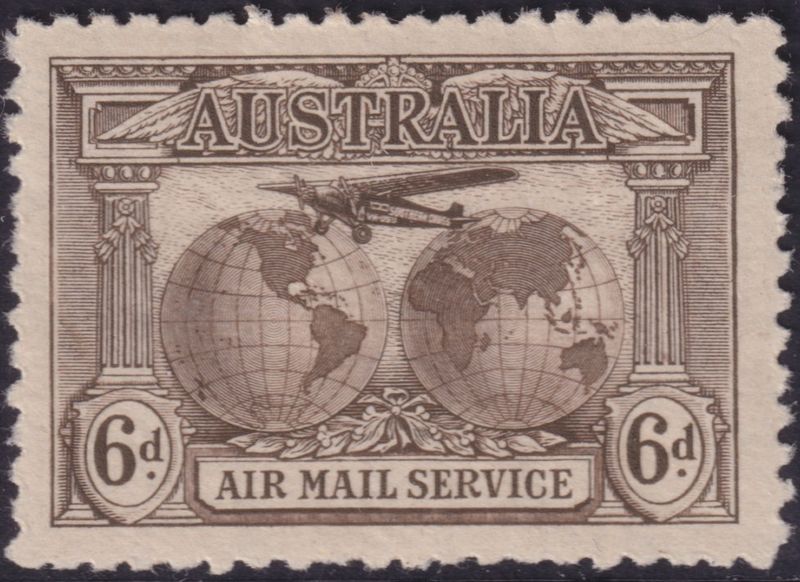 Australia 1931 6d Sepia Air Mail Service