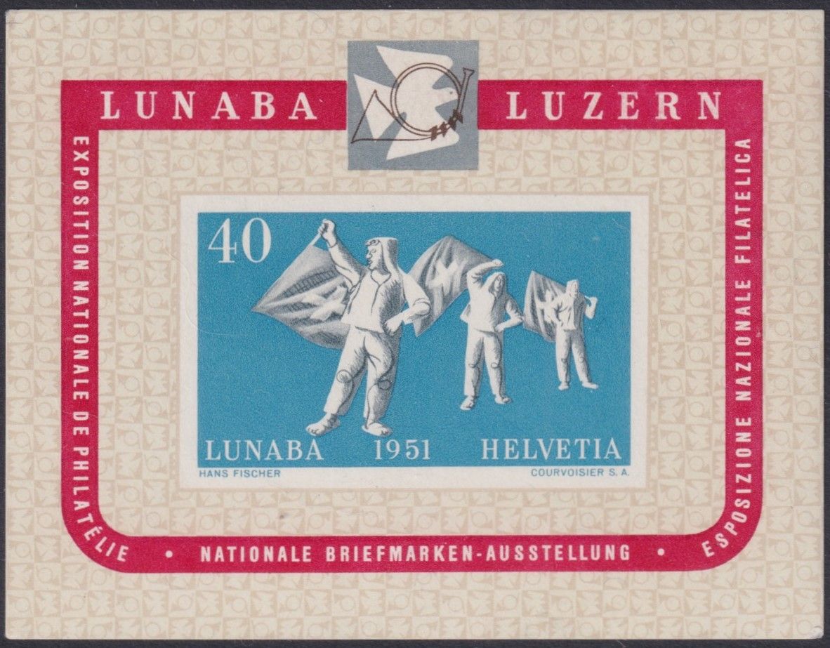 Switzerland 1951 LUNABA Miniature Sheet