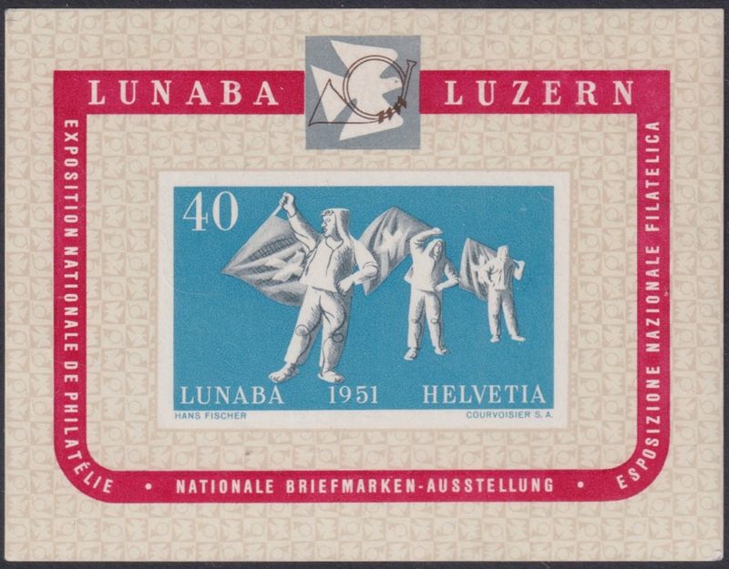 Switzerland 1951 LUNABA Miniature Sheet