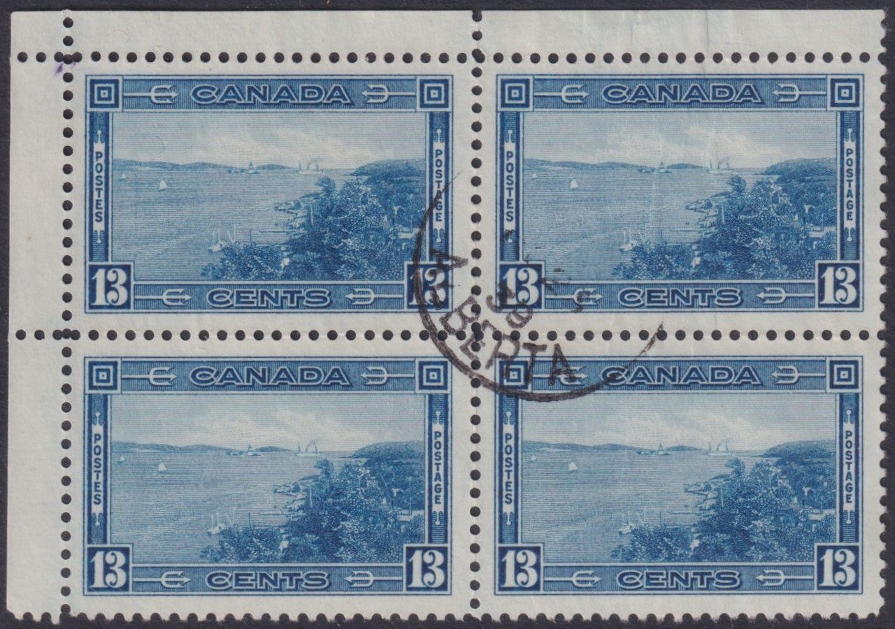 Canada 1938 13c Halifax Harbour Block of Four