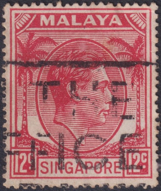 Singapore 1952 12c Scarlet