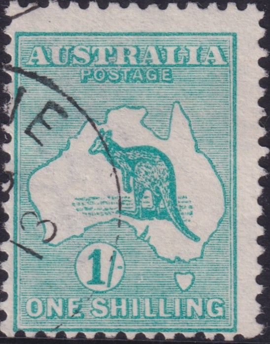 Australia 1913 1/- Kangaroo CTO with Inverted Watermark