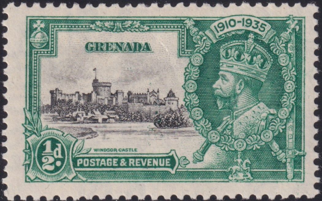 Grenada 1935 ½d Silver Jubilee with Kite and Horizontal Log