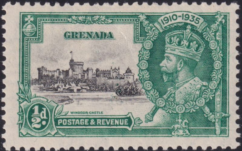 Grenada 1935 ½d Silver Jubilee with Kite and Horizontal Log