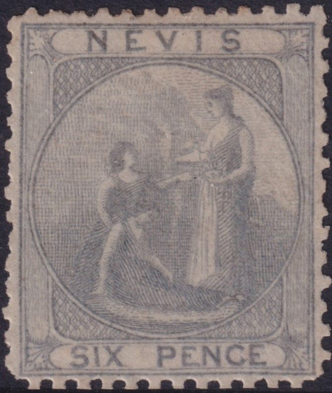 Nevis 1862 6d Grey-Lilac
