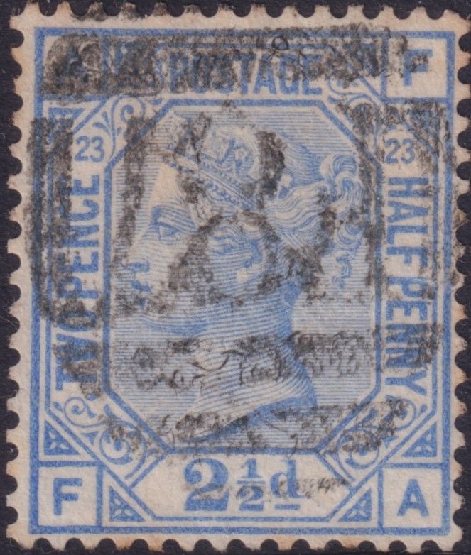 GB Used Abroad 1881 2½d Blue Pl 23 used in Smyrna