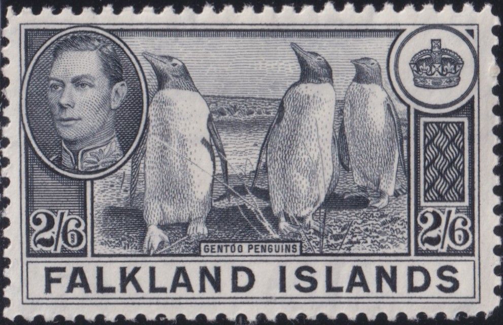 Falkland Islands 1938 2/6d Gentoo Penguins