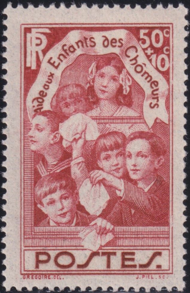France 1936 50c+10c Children of the Unemployed Fund