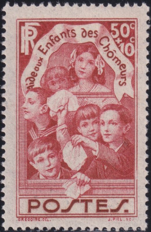 France 1936 50c+10c Children of the Unemployed Fund