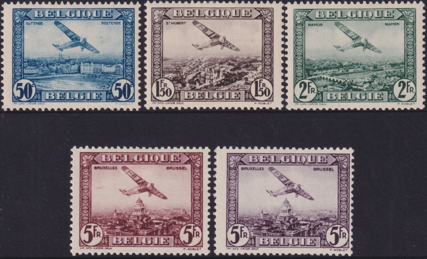 Belgium 1930 Airmail Set