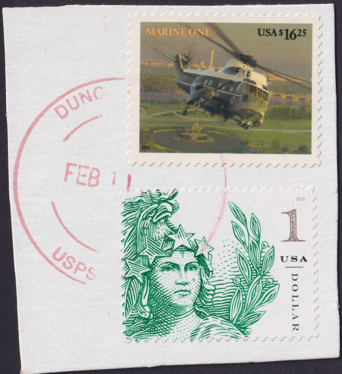 USA 2007 $16.25 Marine One on Piece