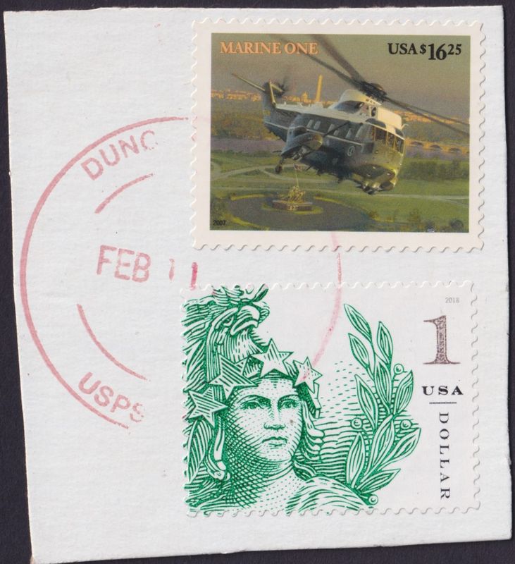 USA 2007 $16.25 Marine One on Piece