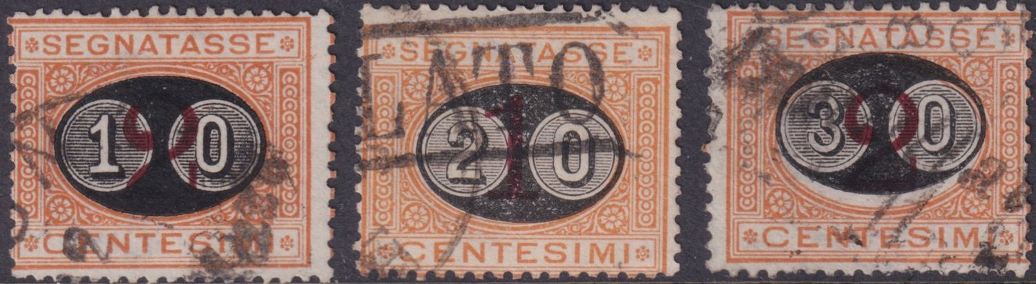 Italy 1890 Postage Due Overprint Set