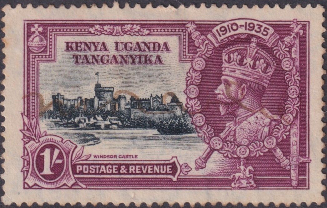KUT 1935 1/- Silver Jubilee with Line Through 0 of 1910