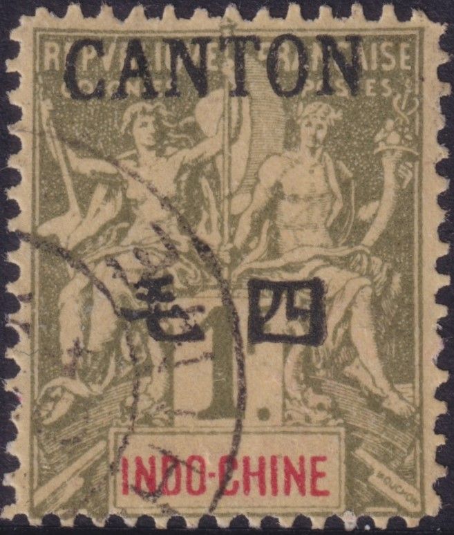 Canton 1903 1f Green on Straw