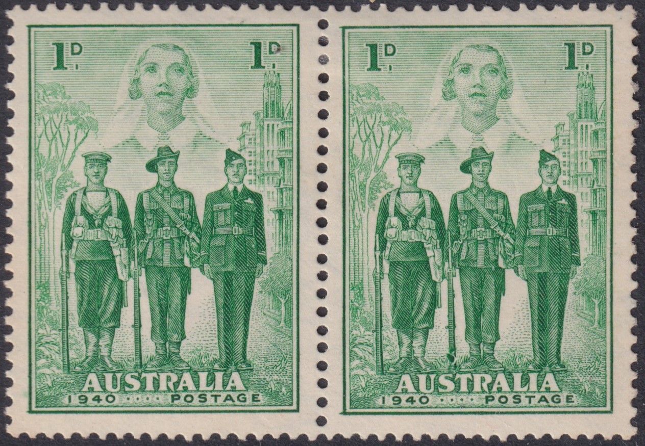 Australia 1940 1d AIF with Broken Rifle Butt