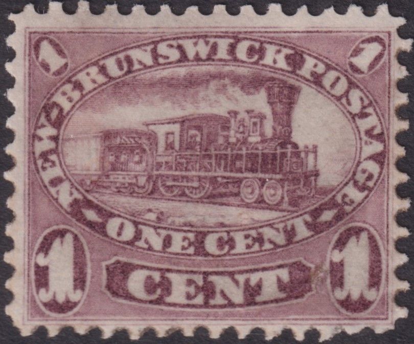 New Brunswick 1850 1c Brown-Purple Locomotive