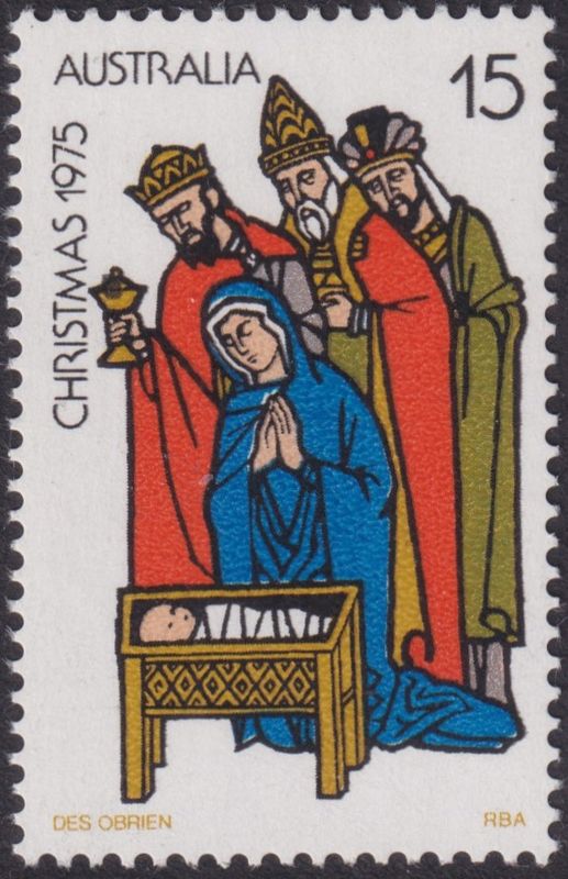 Australia 1975 15c Christmas with Spot on Chalice Variety