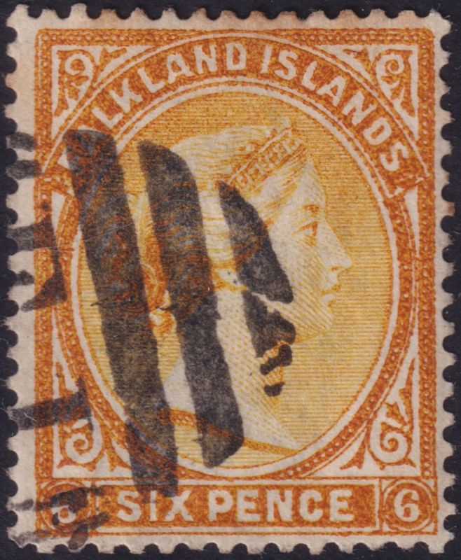 Falkland Islands 1891 6d Orange-Yellow