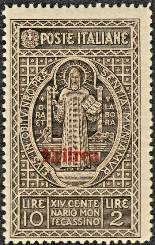 Eritrea 1929 10l+2l Montecassino