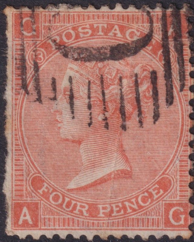 GB Used Abroad 1865 4d Vermilion Pl 13 used in Constantinople