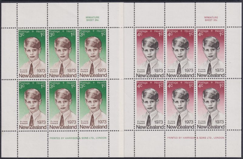 New Zealand 1973 Prince Edward Health Sheets