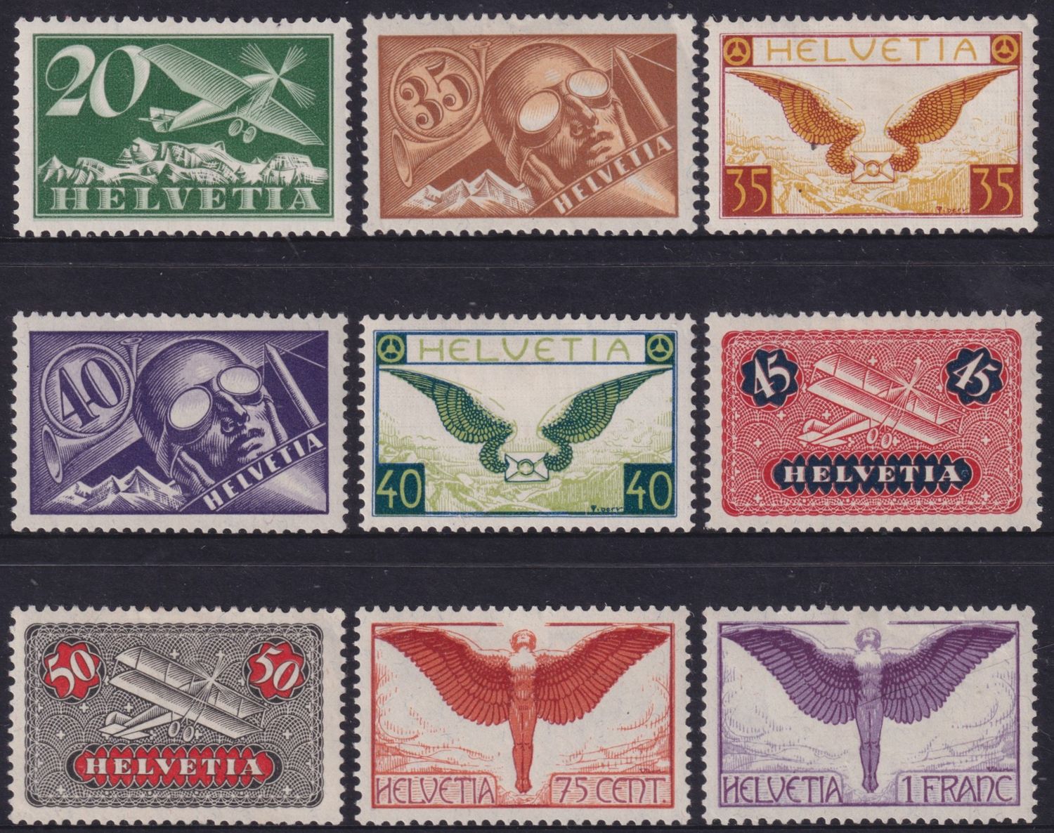 Switzerland 1923 Air Mails Part Set to 1f