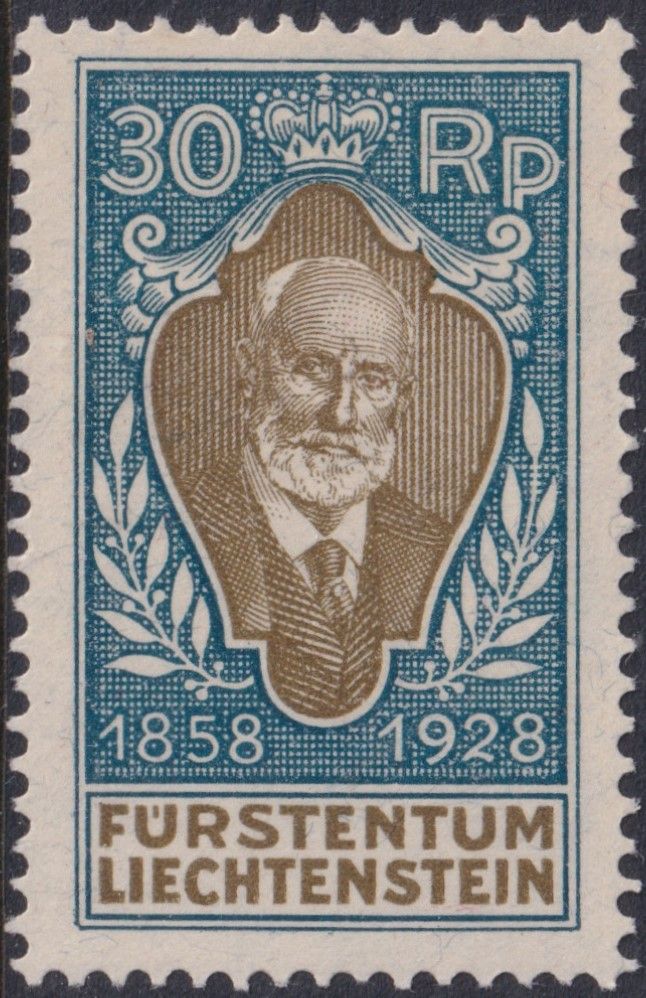 Liechtenstein 1928 30r Green and Blue Prince John II