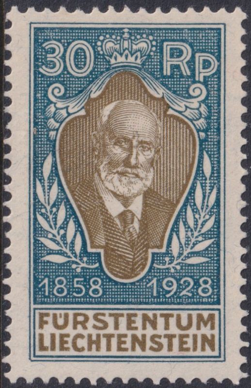 Liechtenstein 1928 30r Green and Blue Prince John II