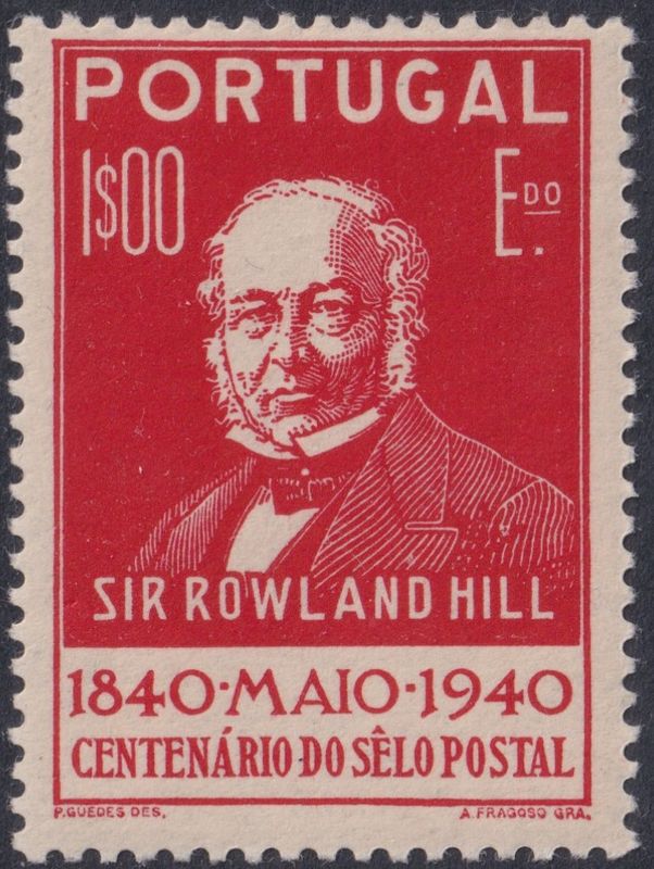 Portugal 1940 1e Red Postage Centenary Rowland Hill