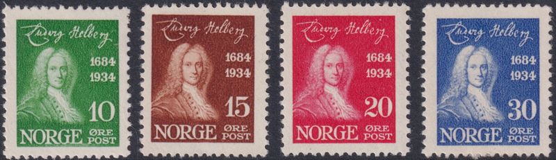 Norway 1934 250th Birth Anniversary of Ludwig Holberg Set