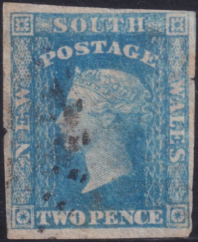 New South Wales 1856 2d Pale Blue Diadem Pl 1