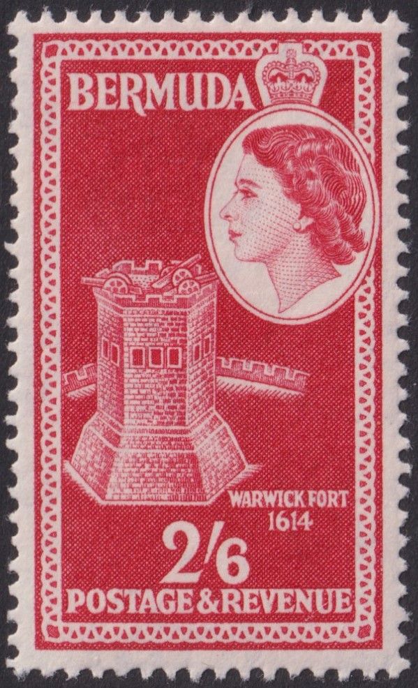 Bermuda 1953 2/6d Scarlet Warwick Fort