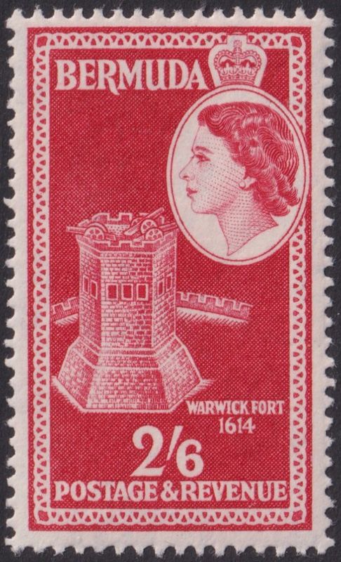 Bermuda 1953 2/6d Scarlet Warwick Fort