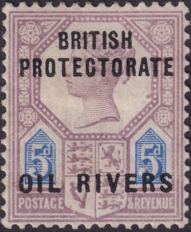Oil Rivers 1892 5d Dull Purple and Blue