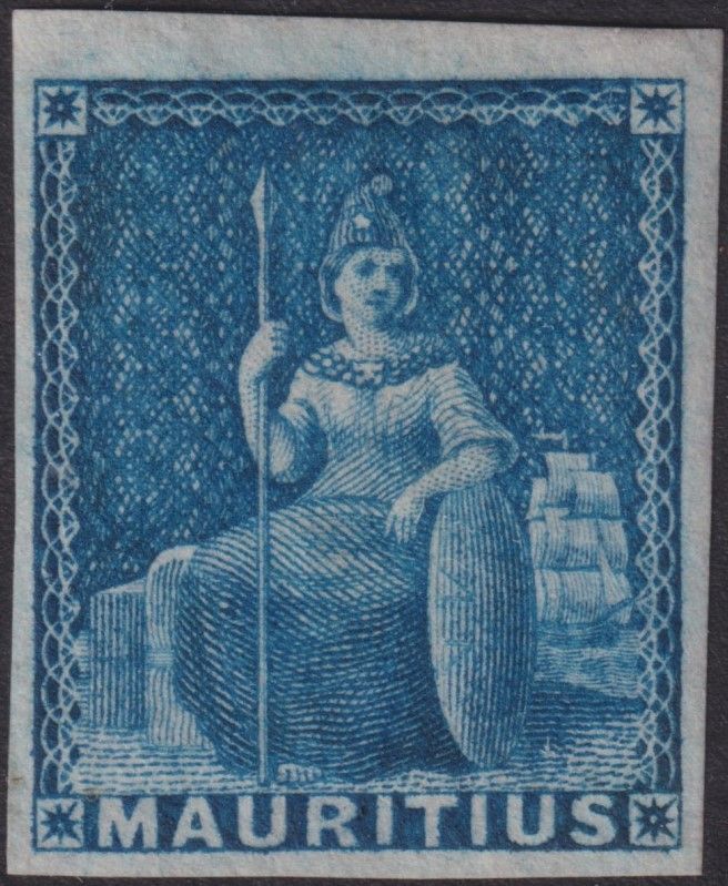 Mauritius 1858 No Value Blue
