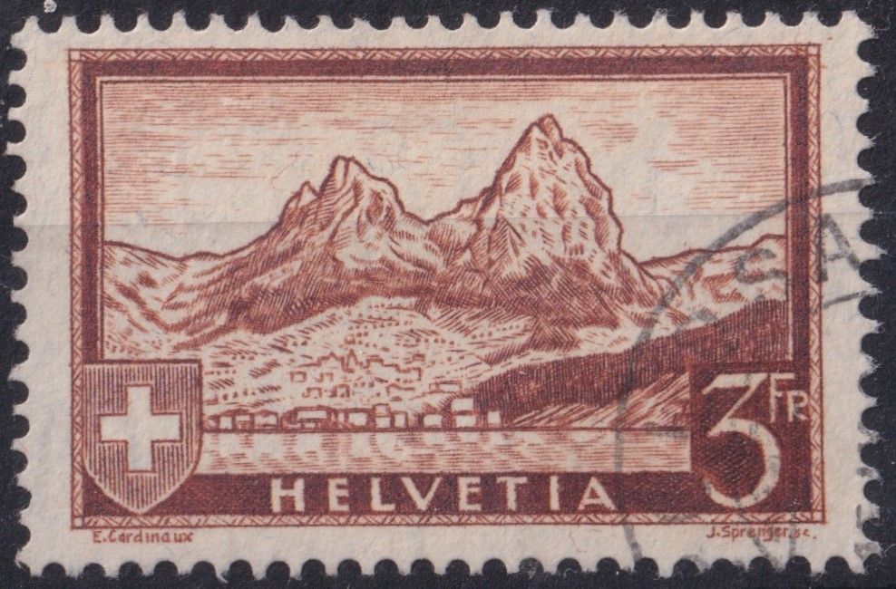 Switzerland 1931 3f Brown The Mythen