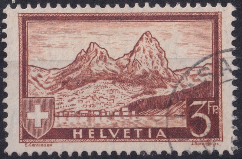 Switzerland 1931 3f Brown The Mythen