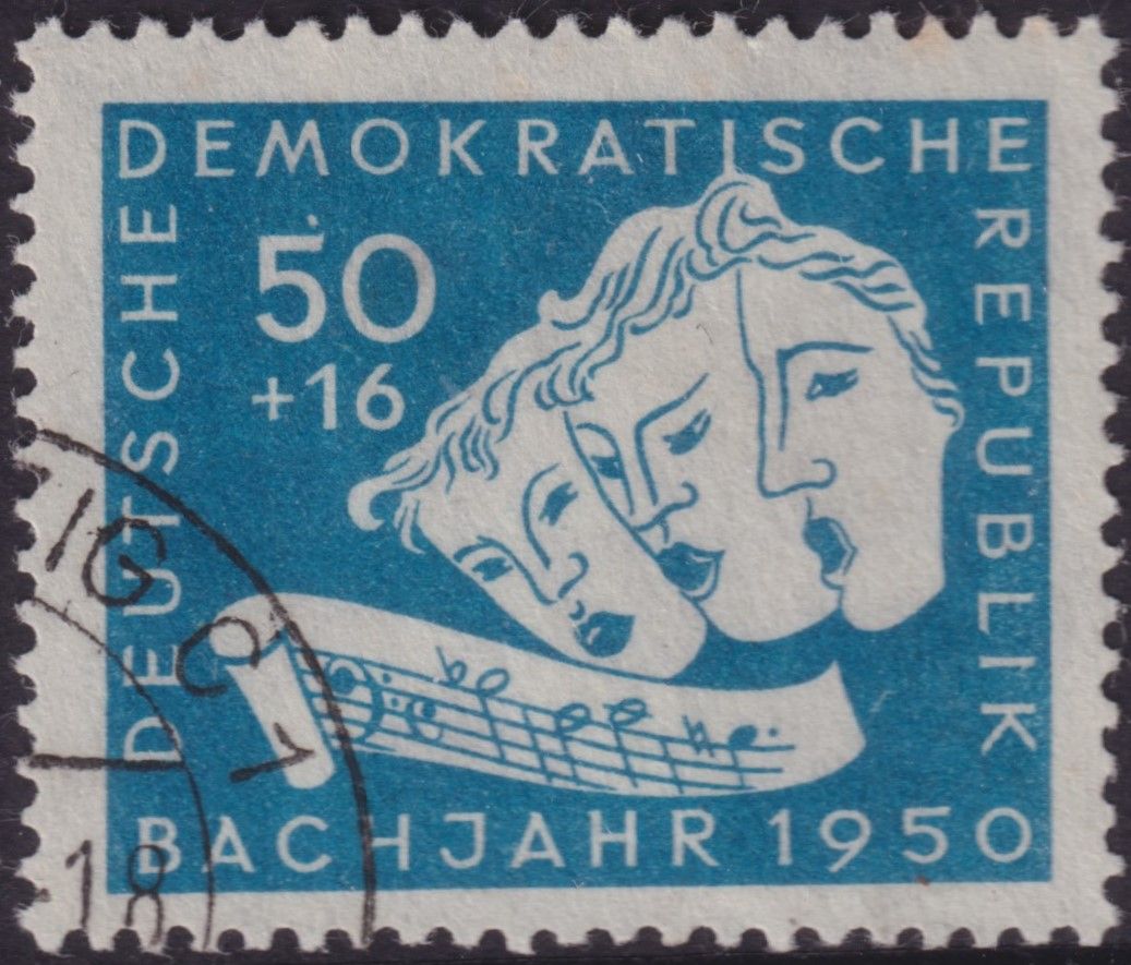 East Germany 1950 50pf+16pf Bach Year