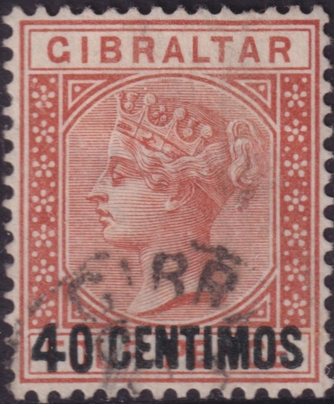 Gibraltar 1889 40c on 4d Orange-Brown