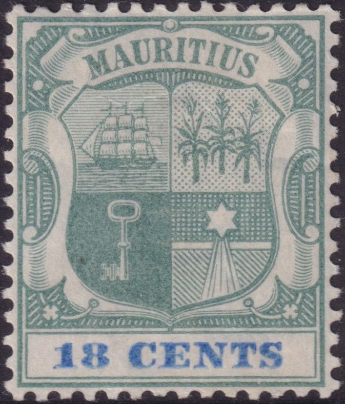 Mauritius 1897 18c Green and Ultramarine