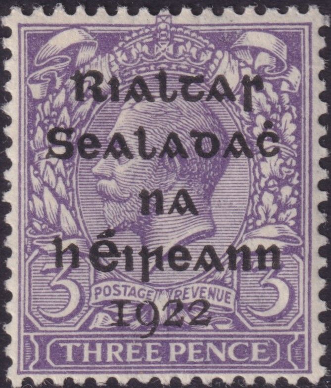 Ireland 1922 3d Bluish-violet Dollard Overprint