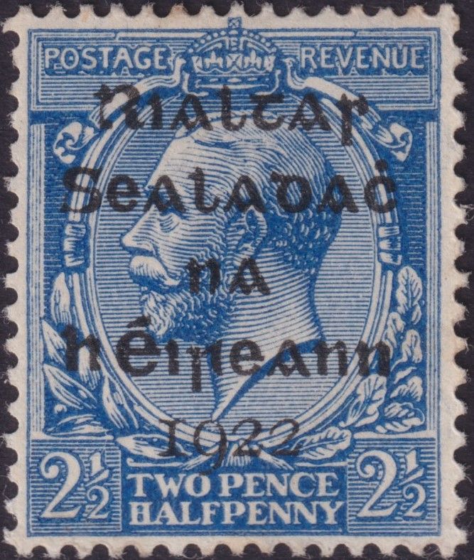 Ireland 1922 2½d Bright Blue Dollard Overprint