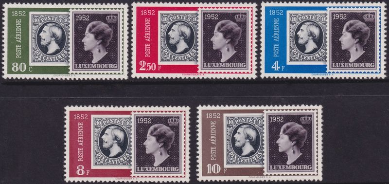 Luxembourg 1952 Centilux and Stamp Centenary