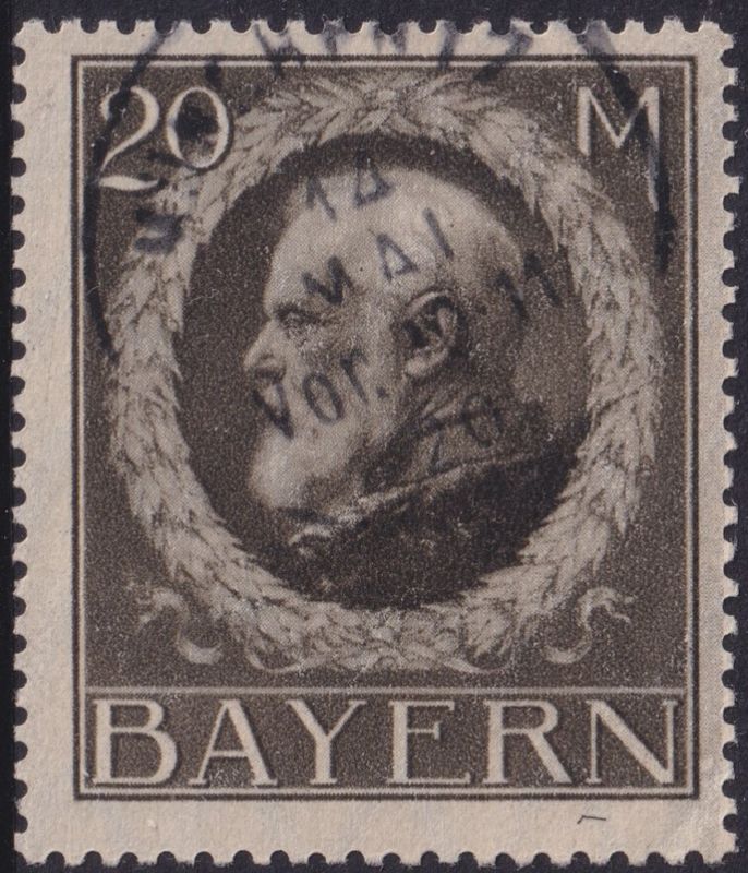 Bavaria 1914 20m Brown King Ludwig III