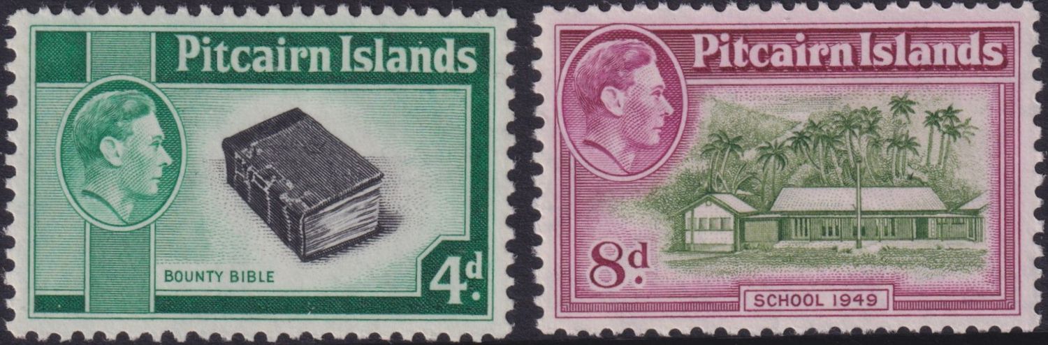 Pitcairn Islands 1951 4d and 8d Additional Values
